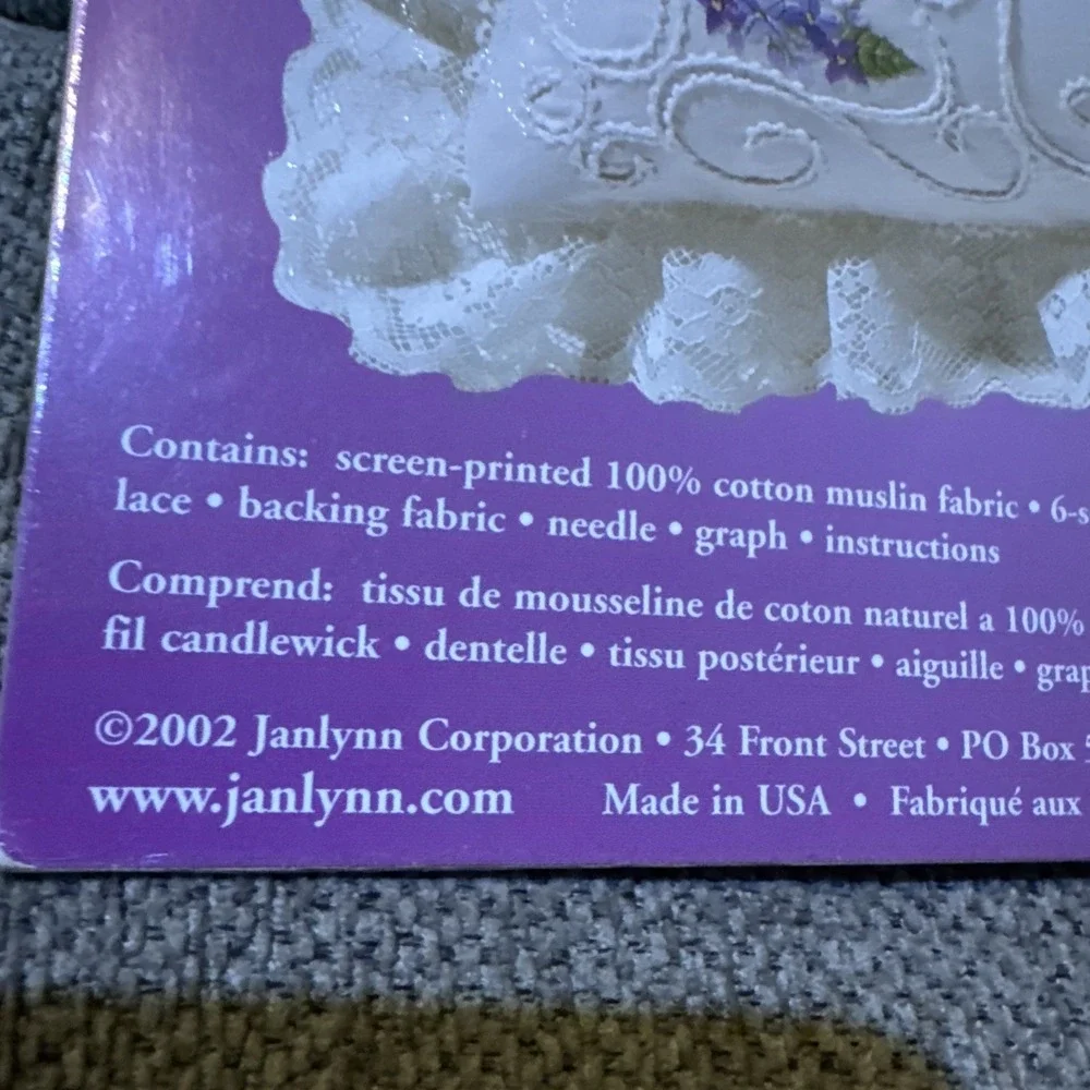 Lilacs‎ And Finches Janlynn Candlewicking Embroidery Kit #004-0773 Pillow Cover
